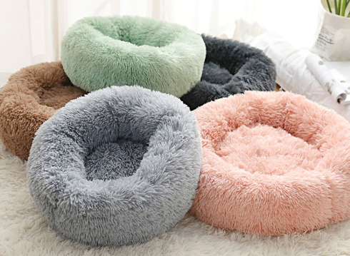 Plush Round Pet Bed — Deep Sleep for Small &amp; Medium Breeds